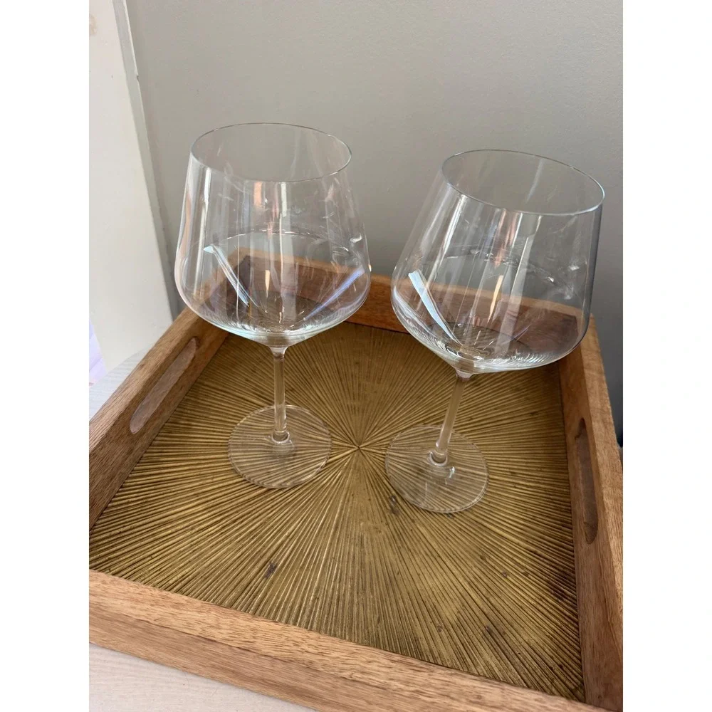 Zwiesel Glas Crystal Red Wine Glasses Set of 2 Modern Stemware Clear Germany